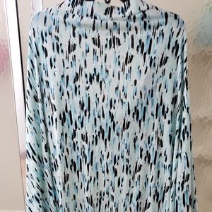 NWT Kasper SeaGlass  Multicolored Skirt; Elastic waistban 2X. L:30in (76cm).$60.